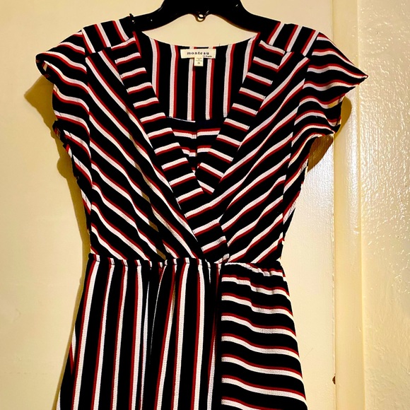 Monteau Dresses Monteau Los Angeles Dress Red White And Blue Stripe